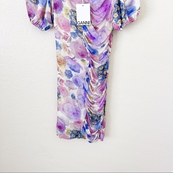 NEW Ganni Floral Mesh Body-Con Dress size 38 - Picture 8 of 16